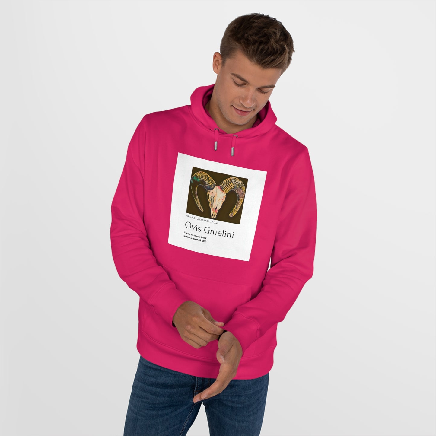 King Hooded Sweatshirt with Ovis Gmelini Design - Perfect for Nature Lovers