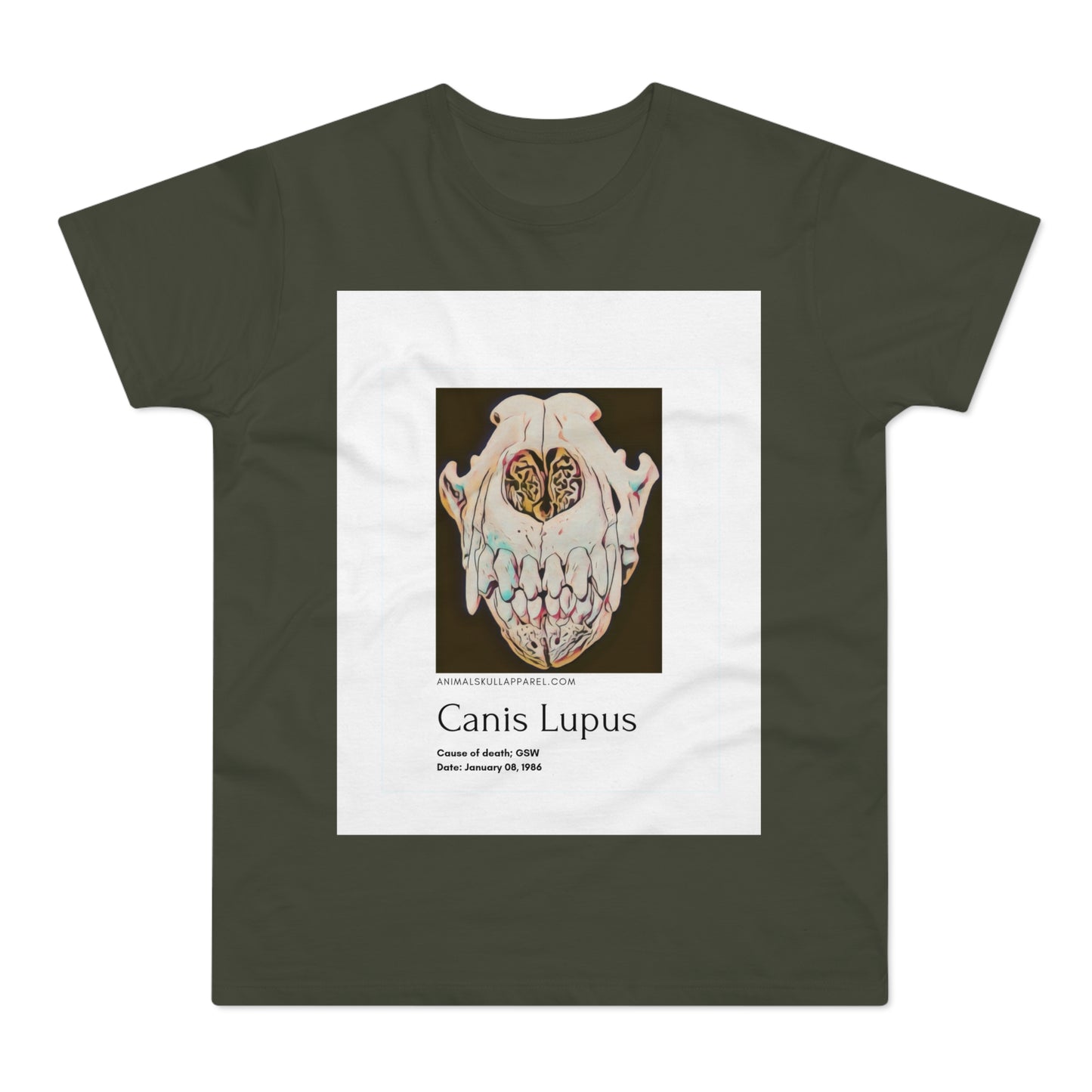 Men's Graphic T-Shirt - Canis Lupus Skull Design