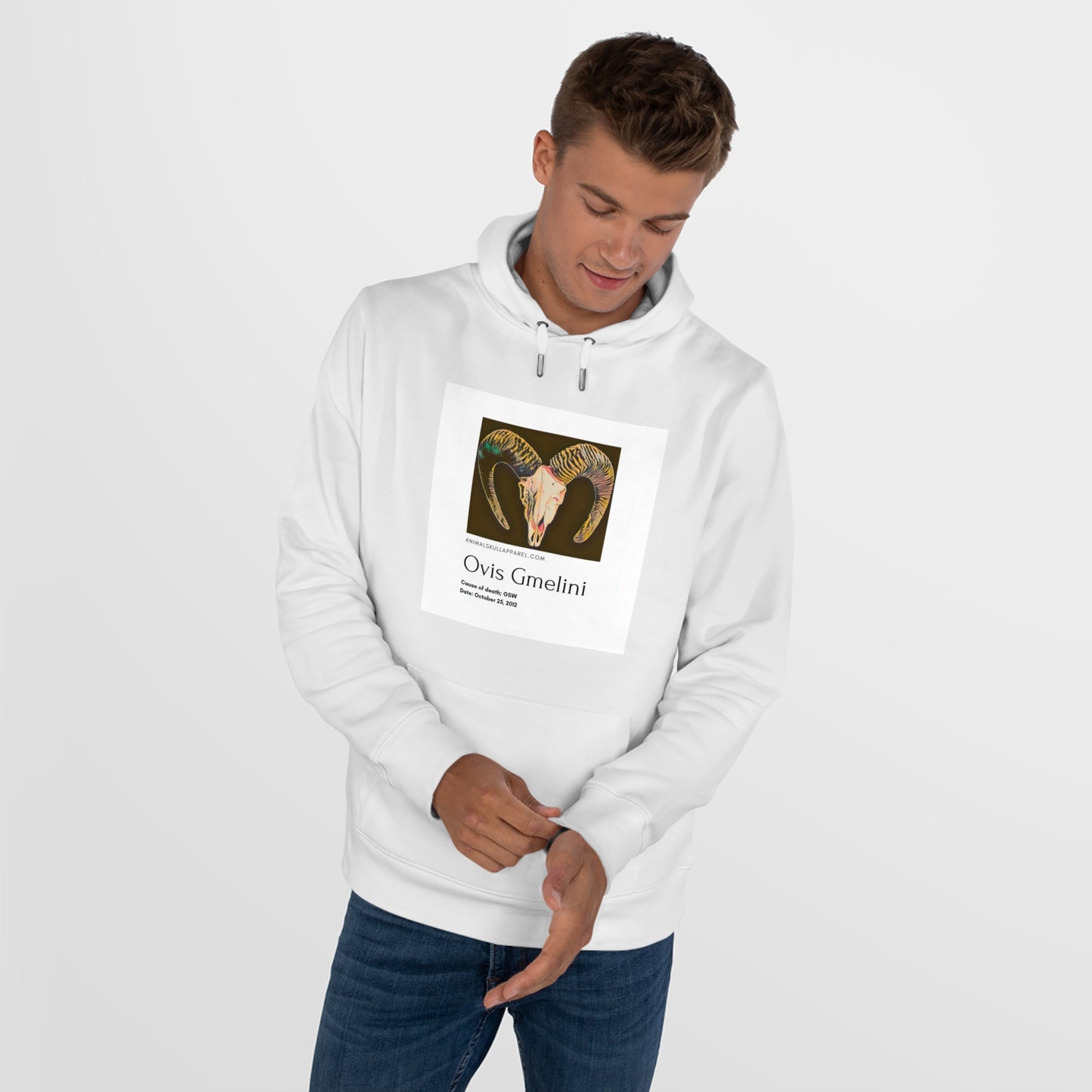 King Hooded Sweatshirt with Ovis Gmelini Design - Perfect for Nature Lovers