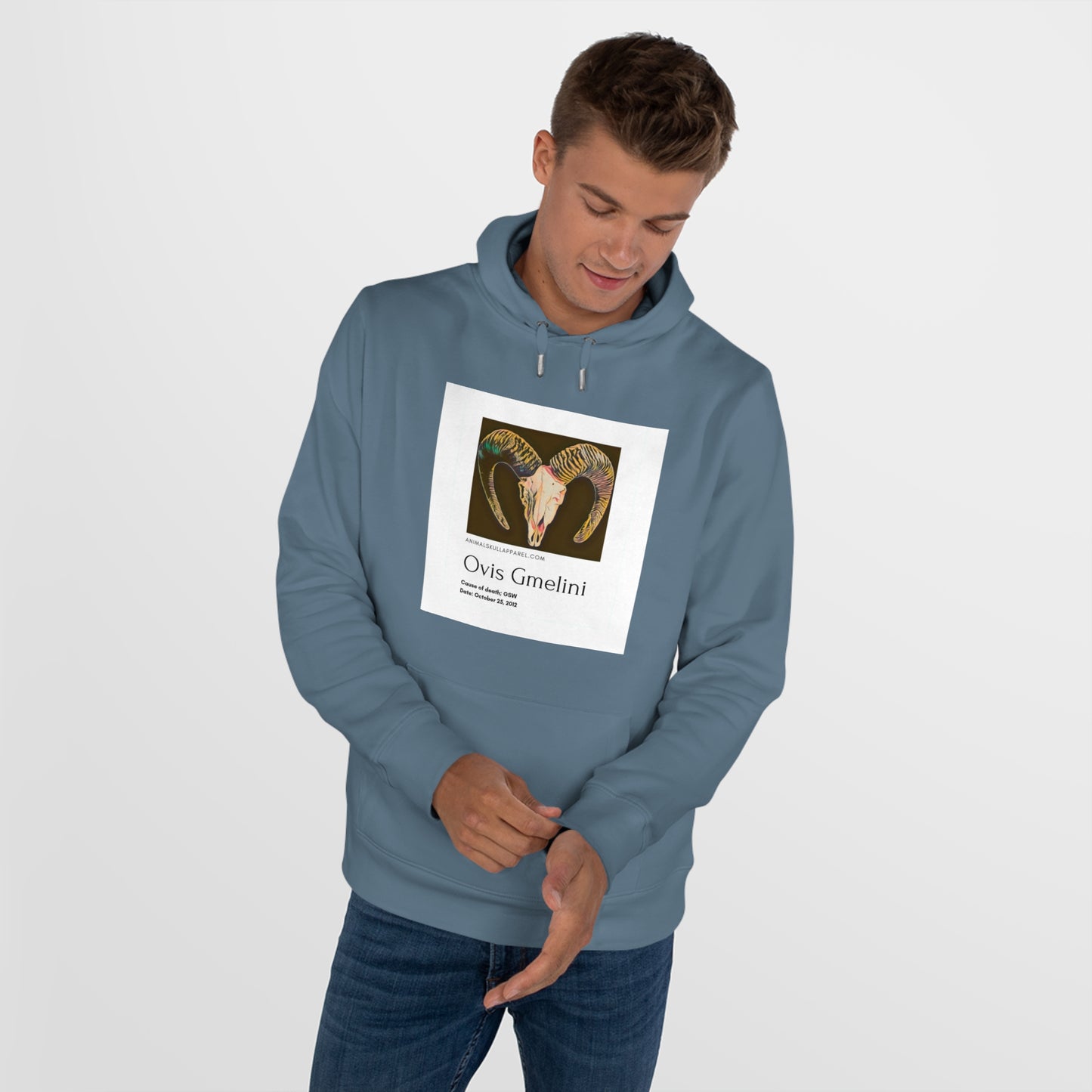 King Hooded Sweatshirt with Ovis Gmelini Design - Perfect for Nature Lovers