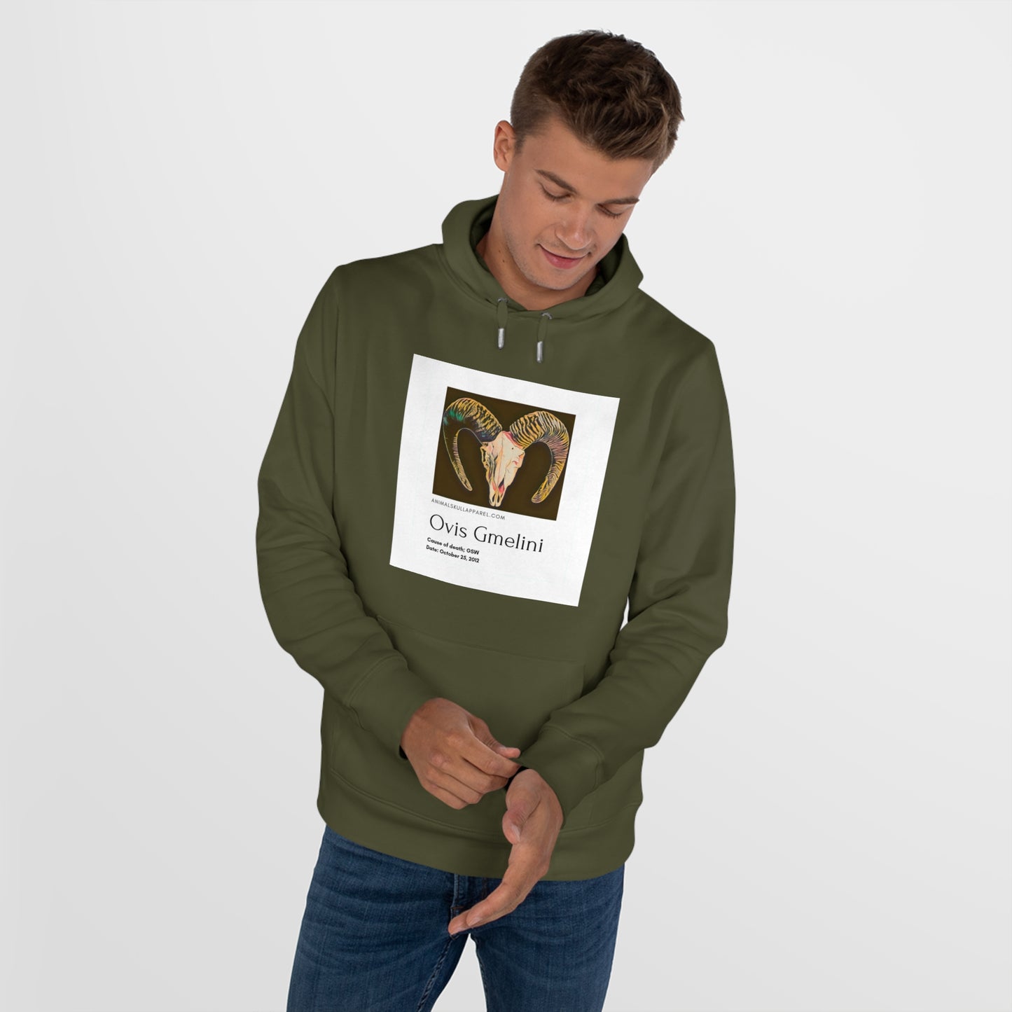 King Hooded Sweatshirt with Ovis Gmelini Design - Perfect for Nature Lovers