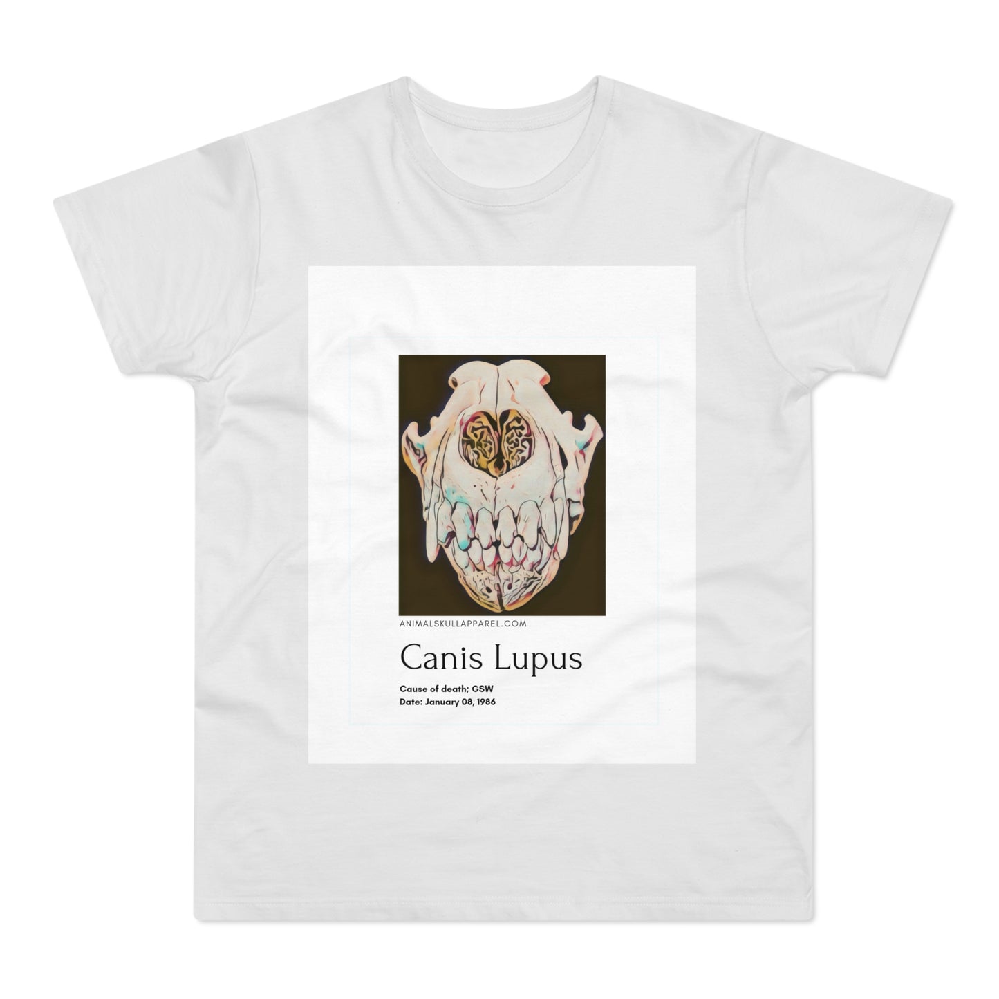 Men's Graphic T-Shirt - Canis Lupus Skull Design