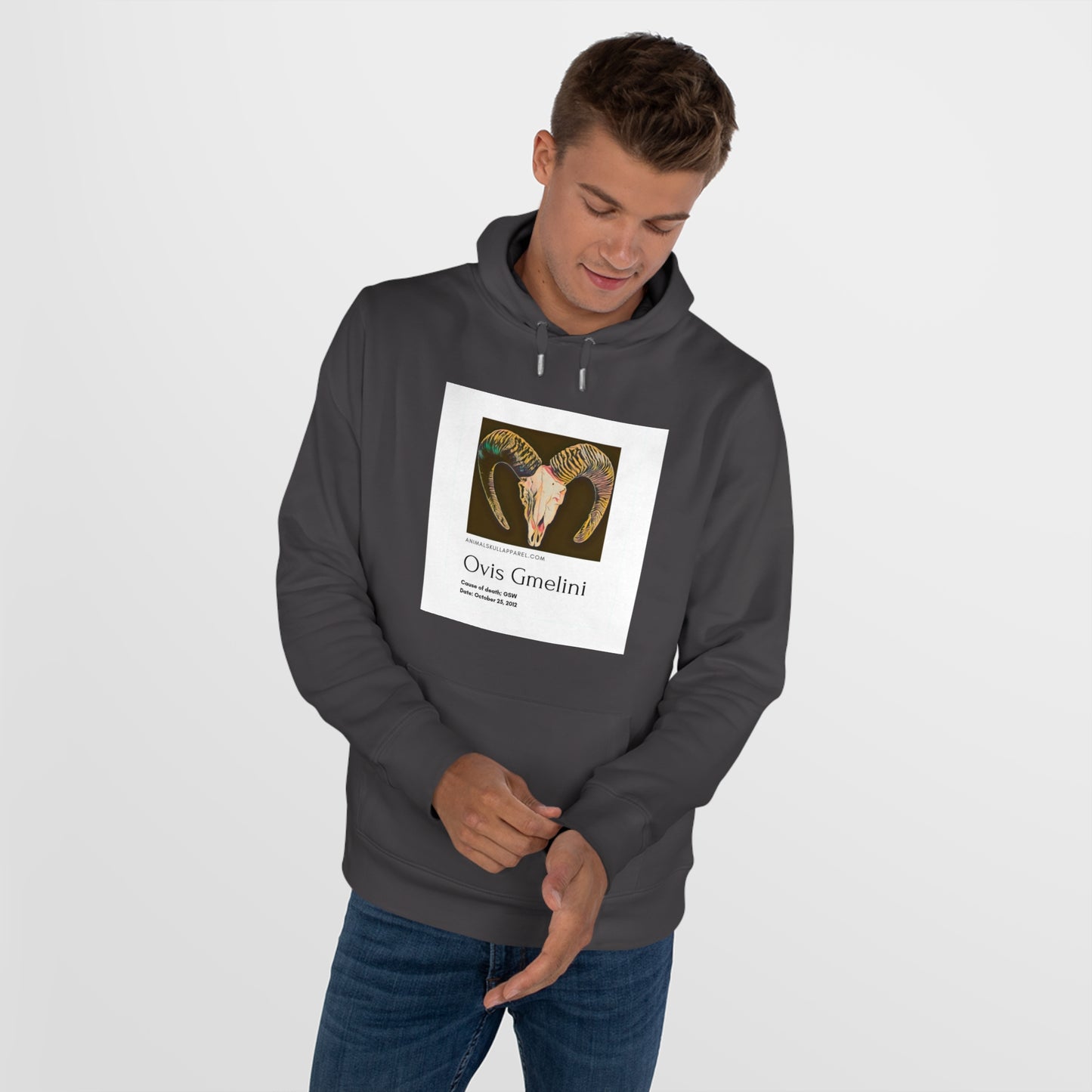 King Hooded Sweatshirt with Ovis Gmelini Design - Perfect for Nature Lovers