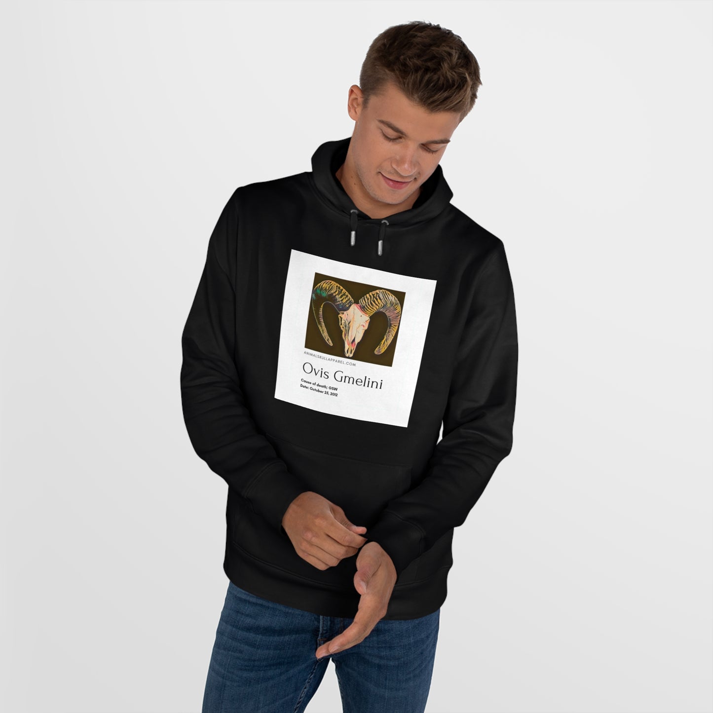 King Hooded Sweatshirt with Ovis Gmelini Design - Perfect for Nature Lovers